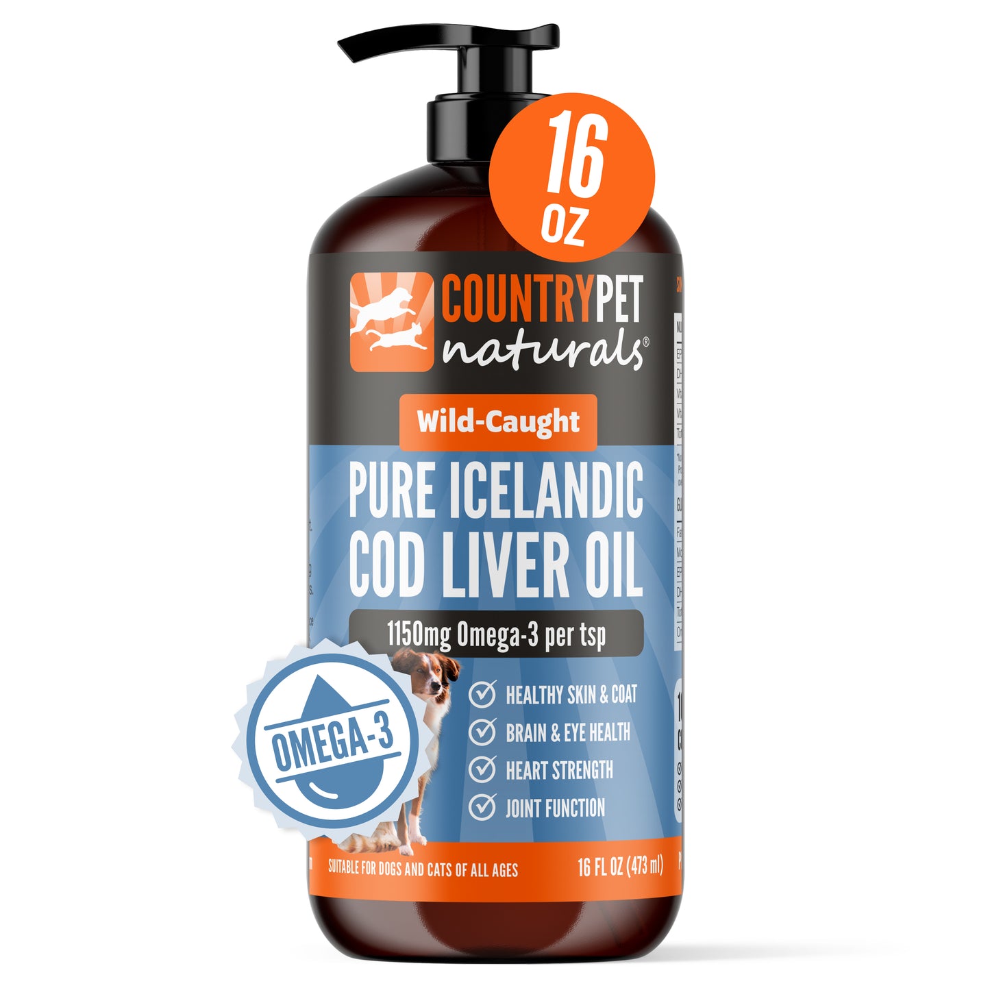 Icelandic Wild-Caught Cod Liver Oil Supplement - 16oz Bottle