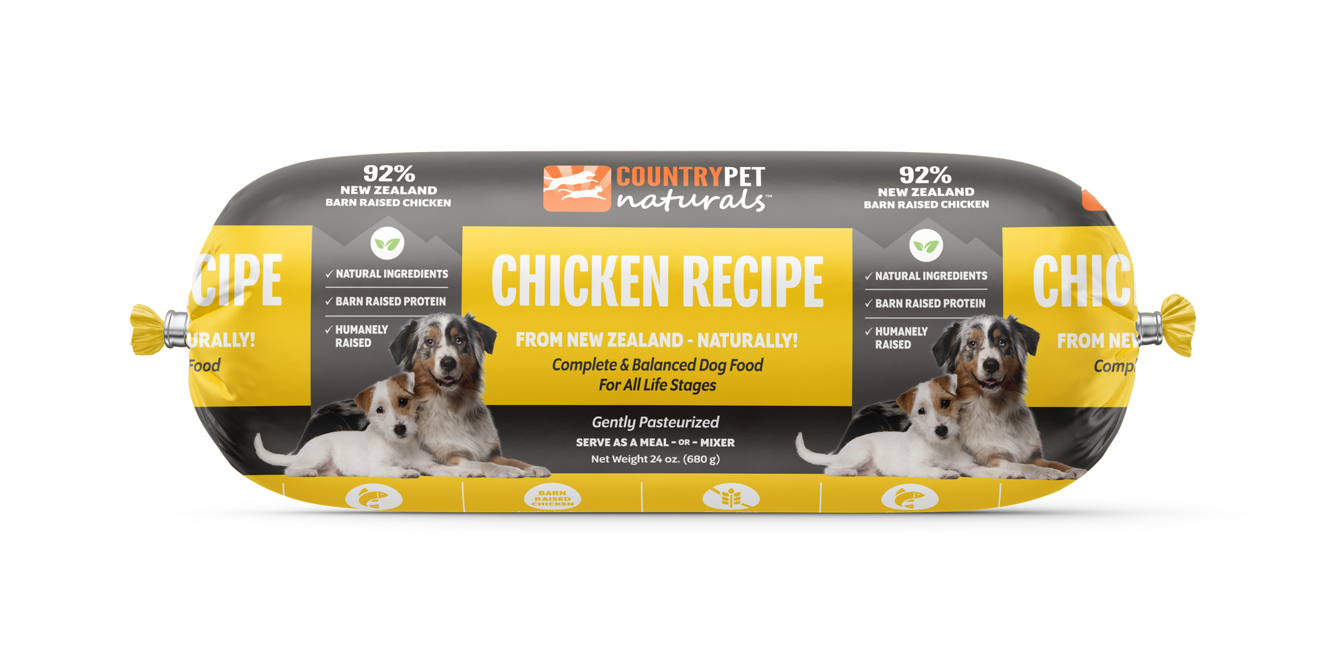 CountryPet Naturals New Zealand Chicken Recipe Dog Food Roll Single