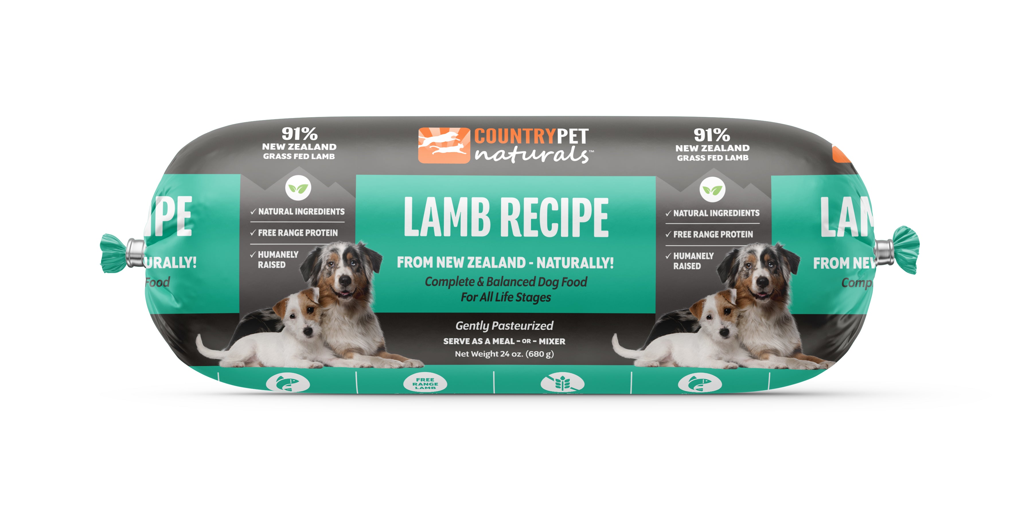 CountryPet Naturals New Zealand Lamb Recipe Dog Food Roll Single Rol